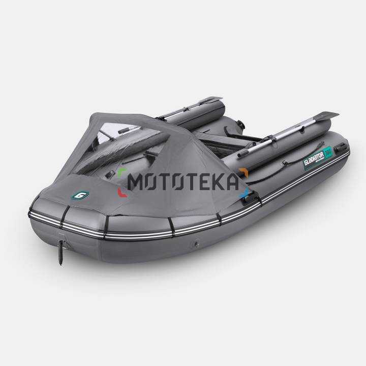 Лодка ПВХ GLADIATOR (Гладиатор) E 380 X PRO тёмно-серый