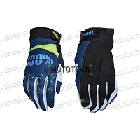 Перчатки мото 100% №9 blue/yellow/ white (XL) мотокросс