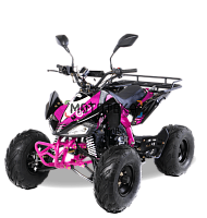 Квадроцикл детский Motax (Мотакс) ATV T - Rex LUX 125 (машинокомплект) чёрный/фиолетовая рама