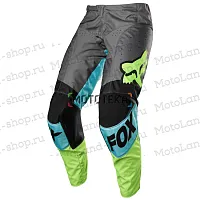 Штаны для мотокросса (детские) FOX (Фокс) №1 / Grey/Neon-Green (рост 130 см)